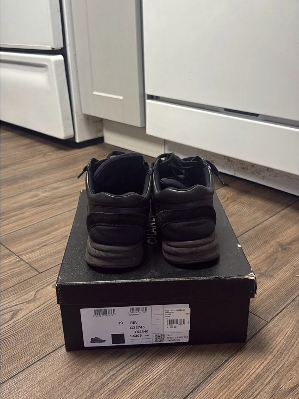 Chanel Men's Black Suede & Leather Sneaker